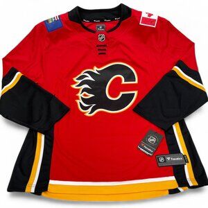Calgary Flames SEWN Breakaway Fanatics NHL Hockey Jersey Men's Large L NWT